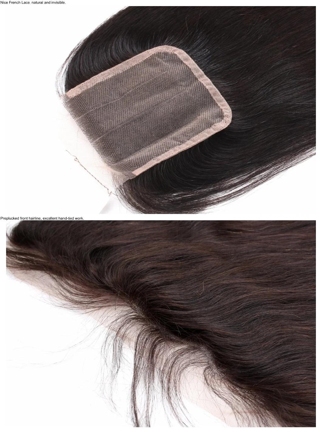Factory Direct 9A Vigin Brazilian 4*4 Inch Hair Closure Toupee