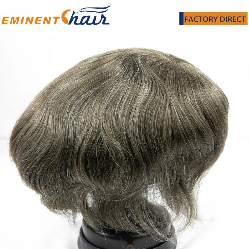 Undervent Fine Mono with PU Edge Toupee Custom Men′ S Wig