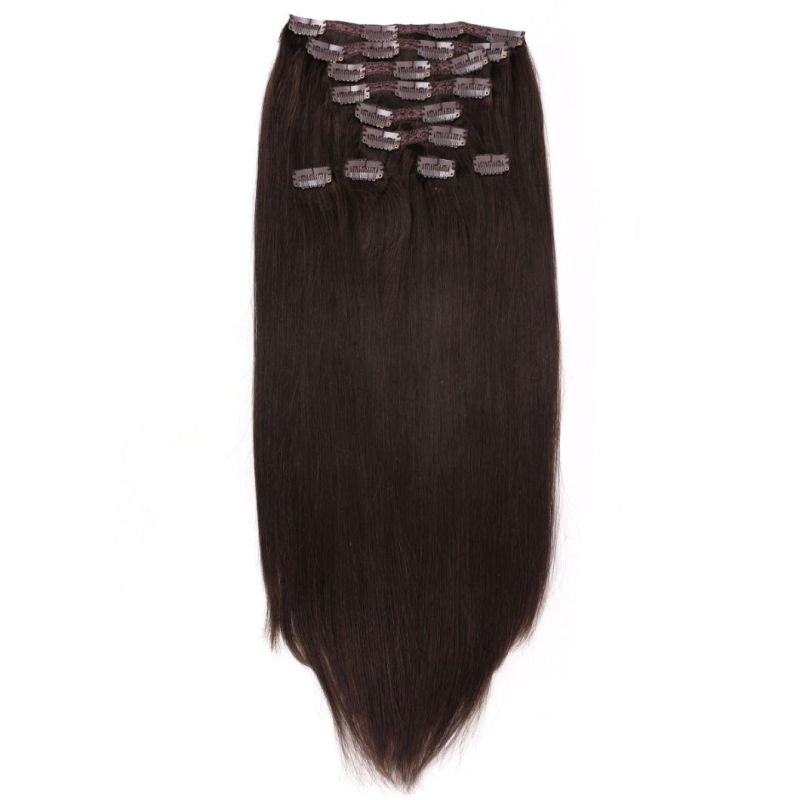 Top Quality Human Hair Hot Sale in USA/Europe Market for Full Head Deluxe Size Clips in Hair Extension