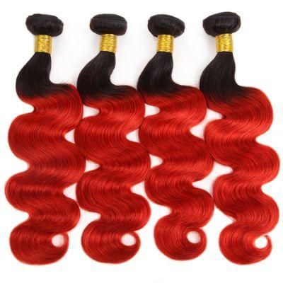 Body Wave Hair Weave Bundles Human Hair Extension #1b/Red