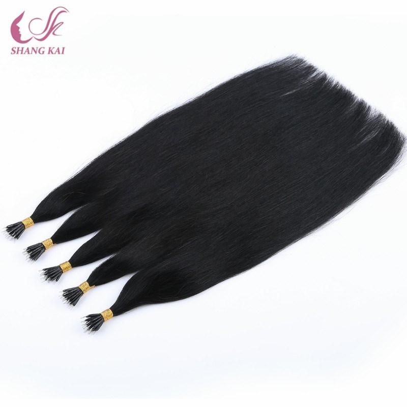 Top Salon Grade Balck Silky Straight Nano Ring Hair Extension