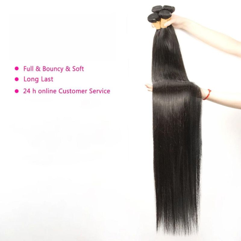 Brazilian Straight Hair Bundles 100% Natural Human Hair Bundles Double Wefts Thick Remy Hair 40 Inches