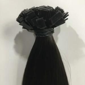 1b# Pre Bonded Flat Nail Tip Brazilian Virgin Remy Human Hair Extensions