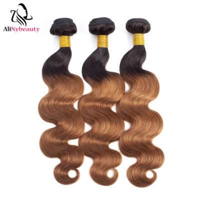 #1b/30 Ombre Color Body Wave Remy Brazilian Human Hair Weft