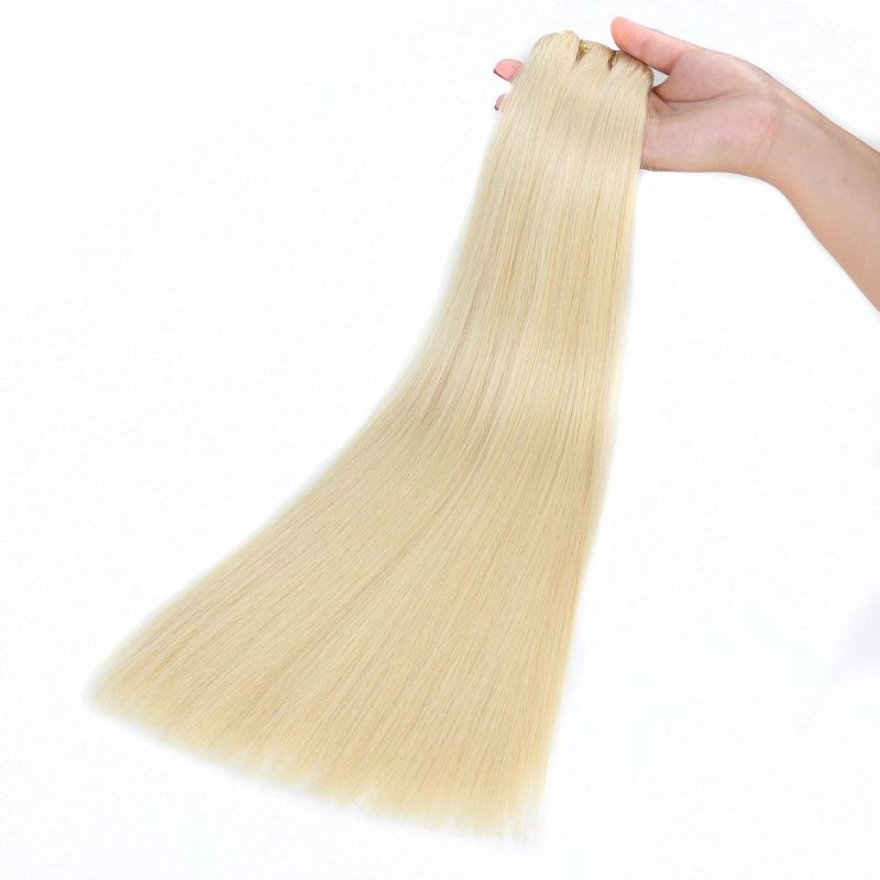 Double Drawn 2020 Hot Sale European Straight Human Hair Weaving Straight Remy Hair Extension 10A Grade Straight Hair Weft