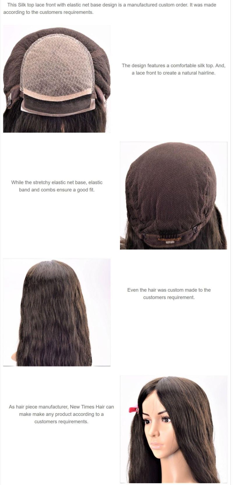 Custom Ladies Full Elastic Net Base and Silk Top Wig