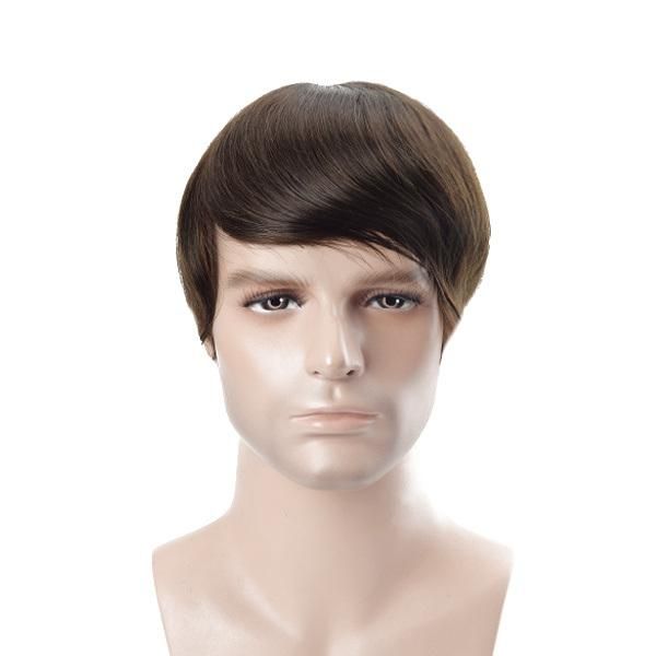 Silk Top with Clear PU Around Hair System Men