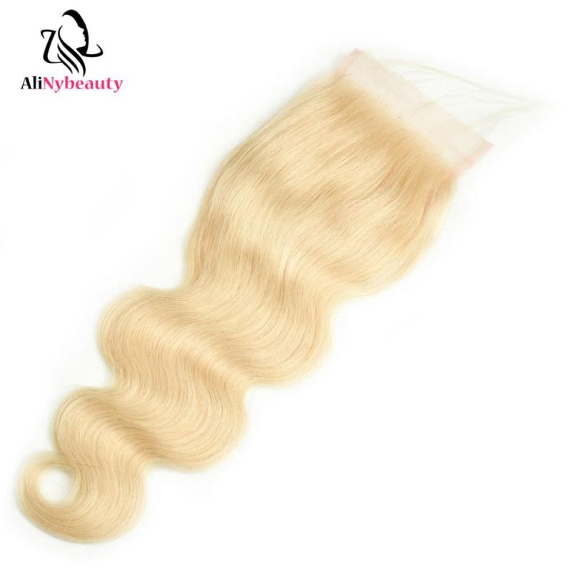 Cheap 100% Human Hair Body Wave Natural Hairline 613 Lace Closure