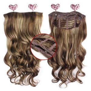 New Arrival Double Weft Fashion Curly Style Synthetic Clip in Hair Extension