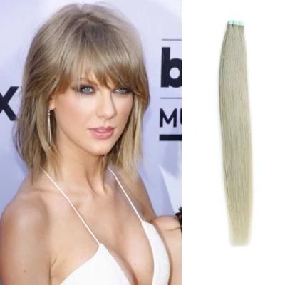 Top Grade Remy Human Hair Tape Hair Weft Silky Straight 16-24 Inch All Color