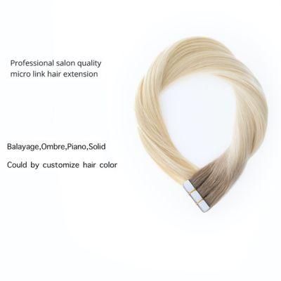 Extensions Human Hair Machine Remy Adhesive Skin Weft Brown Tape Hair 50g/20PCS Balayage Color Blonde