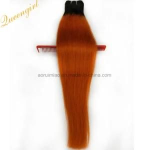 Cheap Virgin Human Hair Weft Extension Colored Remy Silky Straight Peruvian Ombre Hair