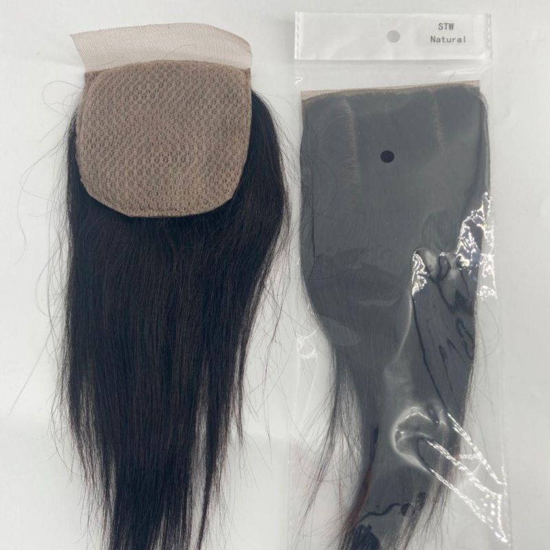 Cheaper 10 Inch Brazilian Hair Closure Machine Made 5X5 Closure Straight