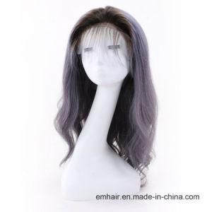 Two Tone Color 1btgrey# High Quality Body Wave 130% Density Human Full Lace Hair Wig