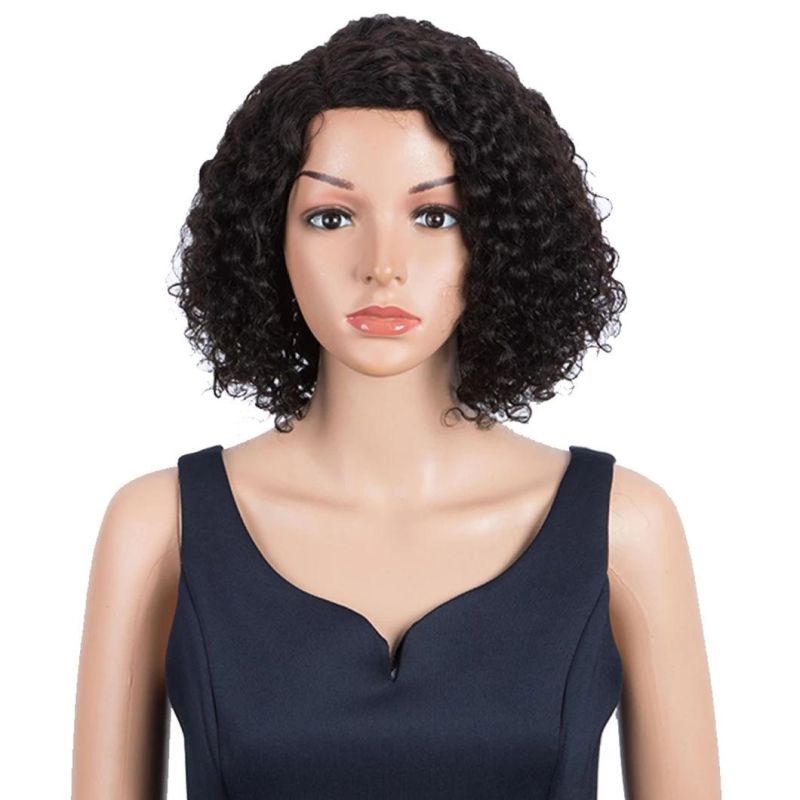 Short Water Wave L Part Lace Front Human Hair Wigs Remy Brazilian Lace Front Part Wig Pixie Cut Short Bob Curly Wigs for Black Women