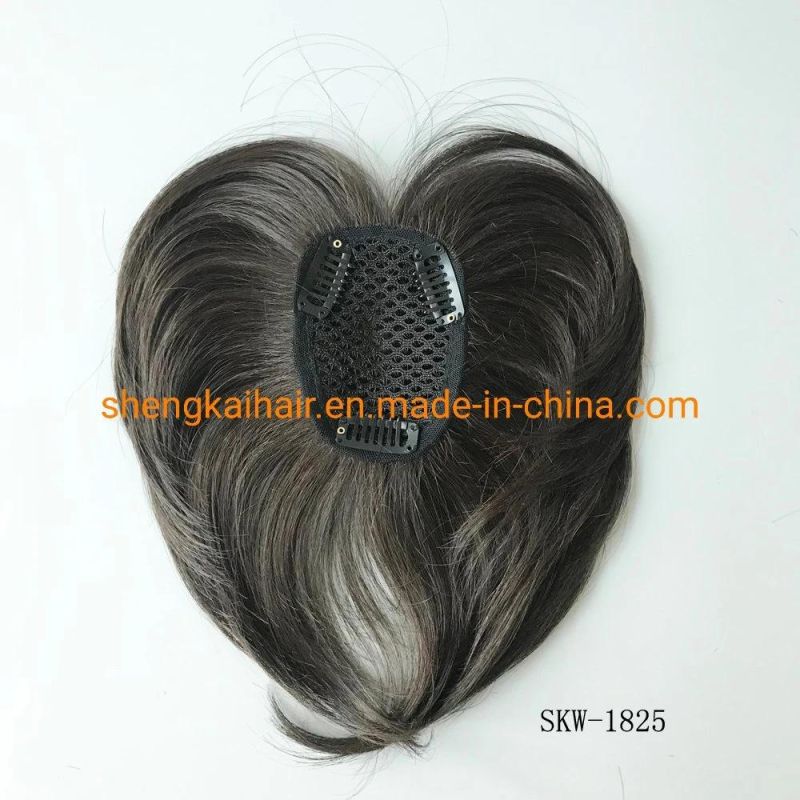 Wholesale Quality Handtied Human Hair Synthetic Hair Mix Hair Topper