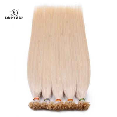 Microlink U Tip Human Hair Extensions Double Drawn Keratin Blonde U Tip Human Hair