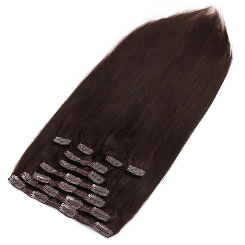Wholesale Remy 100% Clip in Human Hair Extensions Double Drawn Human Hair Clip Extensions