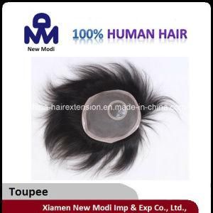 Straight Human Hair Men&prime;s Toupee