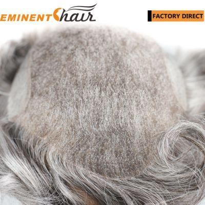 Custom Human Grey Men&prime;s Lace Front Toupee