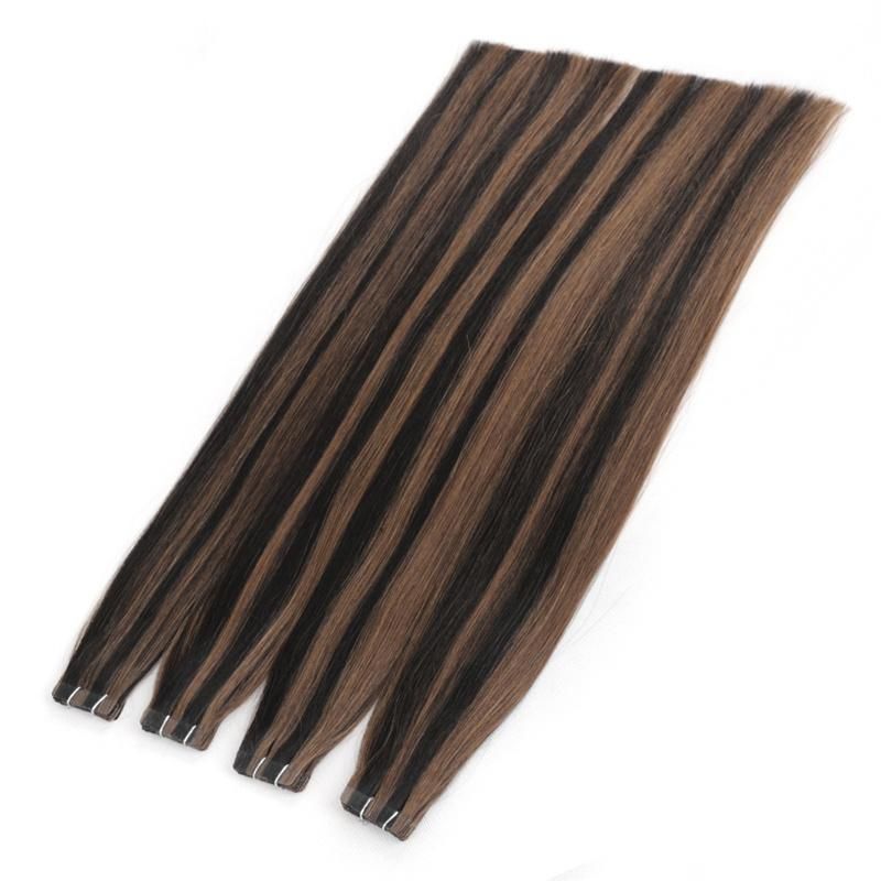 European 100% Human Hair Blue White Invisible Tape in Double Drawn Remy Hair Extension
