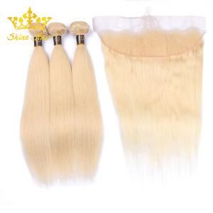 613/Blonde Brazillian Straight Wave Curly Lace Frontal and Remy Human Hair Bundle