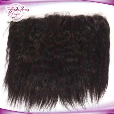 13*4 Kinky Straight Brazilian Human Virgin Hair Lace Closure Frontal