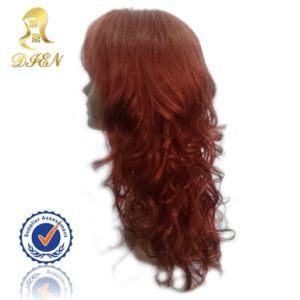 Hot Sale Indian Hair 100% Human Hair Full Lace Wig Red Color Curly Wave Hair