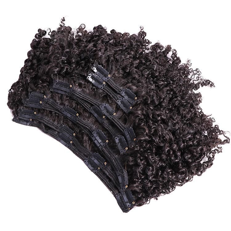 Brazilian Virgin Hair Afro Kinky Curly Clip in Hair Extensions 8PCS/Set