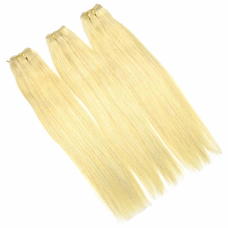 Blonde Brazilian Remy Human Hair Weft (16 inch-Straight)