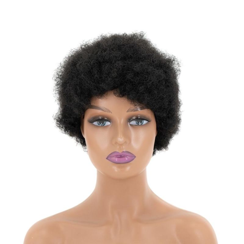 Kbeth Afro Kinky Curly Wigs for Girls 2021 Fashion Short Machine Made Ready to Ship Very Cheap Factory Wholesale Price Custom Remy Ladies Wig for Beauty