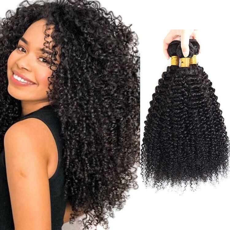 Kbeth Human Hair Weaving Kinky Curly for Black Women Virgin Hair Weave 2021 Fashion 100% Natural Remy Cheap 13*4 Ear to Ear Custom 20 Inch Bundle Weft