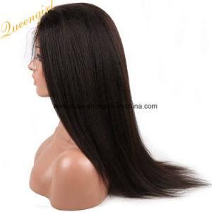 Guangzhou Full Front Lace Kinky Straight Virgin Indian Human Hair Wig
