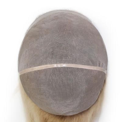 Lw1169 Fine Mono Base Long Blond Color Human Hair Medical Wig for Women