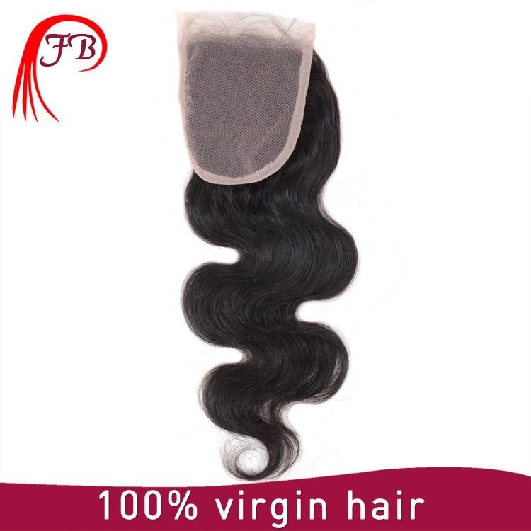 Natural Color Raw Unprocessed Virgin Hair Indian 4*4 Lace Closure