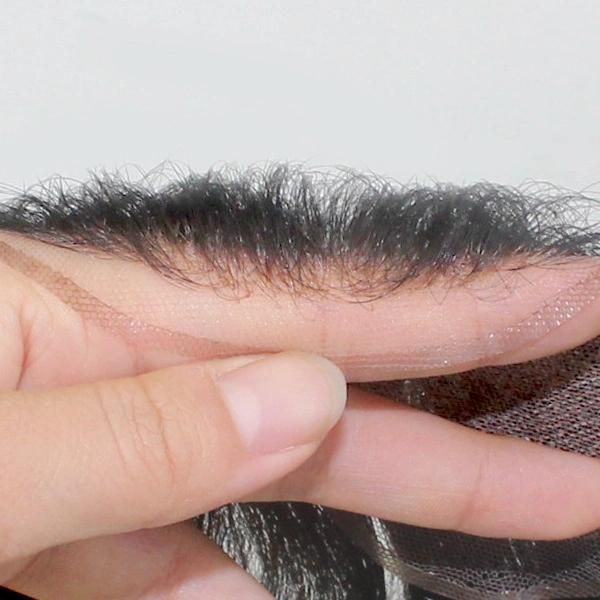 Full French Lace Good Bleaching Knots Natural Human Hair Toupee
