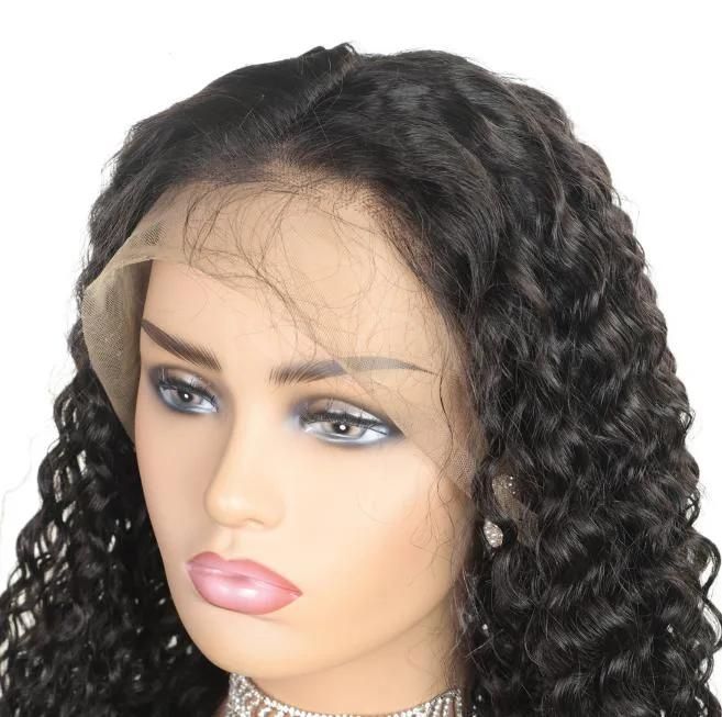 Factory Price High Quality 8A Brazil Human Hair Kinky Curly Wig 150% 13*4 Remy Hair Wig