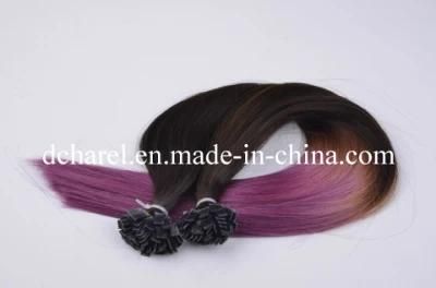 Ombre Human Virgin Remy Hair Extensions, Keratin Hair Extensions