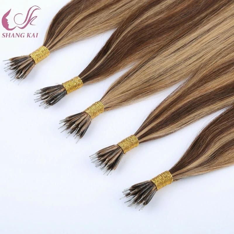 High Quality Blonde Color Nano Ring Hair Extension Remy Brazilian Hair Virgin Human Hair Extension