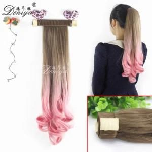 Fashion Curly Ombre Color Hot Selling High Quality Synthetic Ponytail