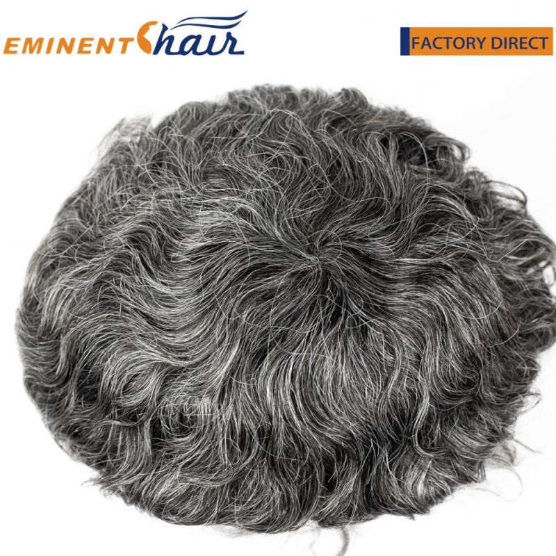 Custom Made Human Hair Men′s Hair System Toupee