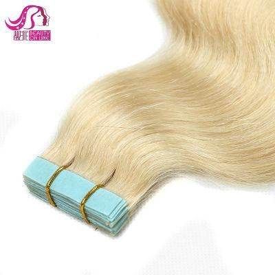 European Double Drawn Russian Human Hair Tape Hair Extension, High Quality Natural Remy Tape in Hair Extension