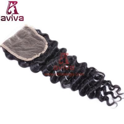 Brazilian Deep Curly Closure Mink Lace Virgin Hair