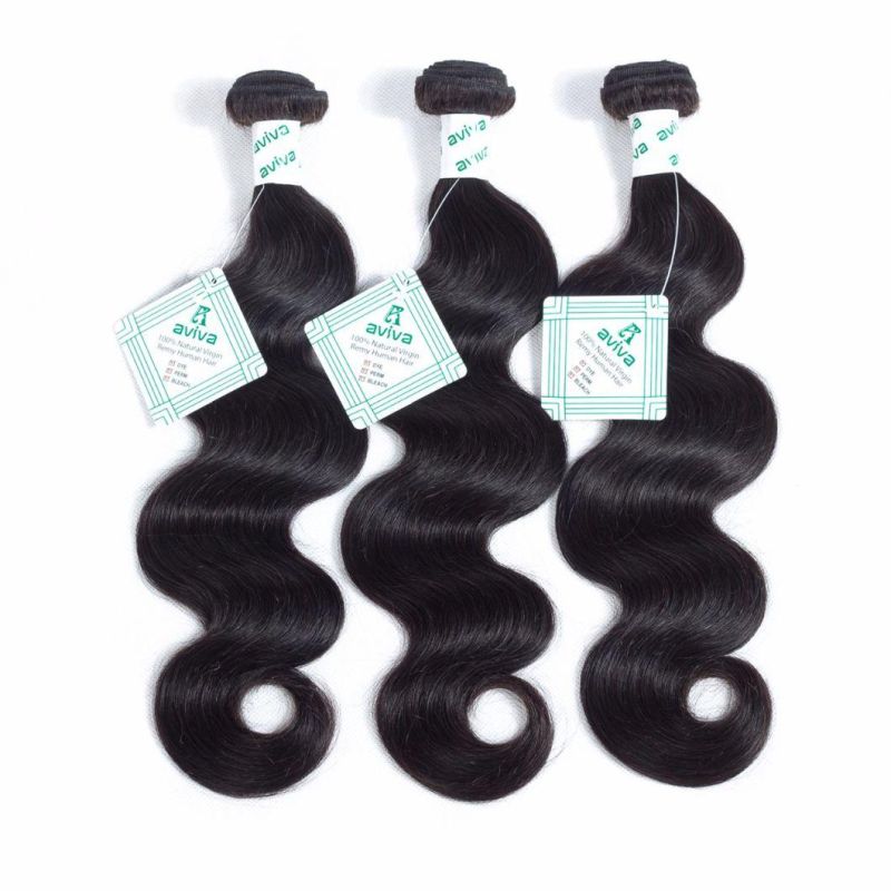 8A Brazilian Body Wave Virgin Hair Weave Bundles Top Remy Human Hair Extension Natural Black