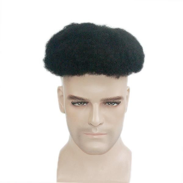 Full French Lace High Quality Afro Curl Black Men Wig