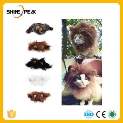 Hot Sale Pet Cat Dog Dress up Costume Wig Emulation Lion Hair Mane Ears Head Cap Autumn Winter Muffler Scarf Pet Products
