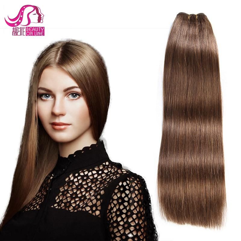 Brazilian Virgin Hair Silky Straight Dark Brown Color Hair Weft