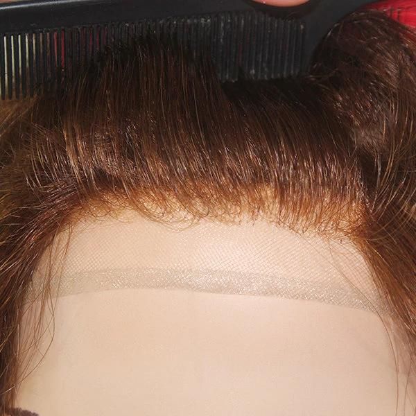 Machine Made Weft with Injected Skin Top Mono Lace Front Hair Replacement for Women