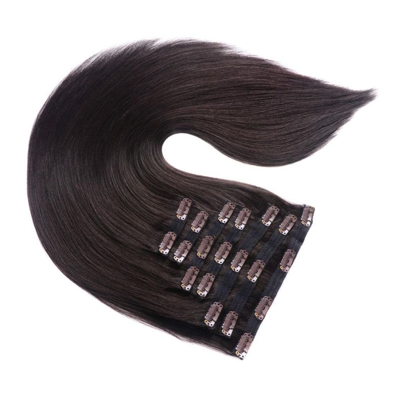 Factory Price Virgin Brazilian Human Hair Straight Clip in Hair Extensions