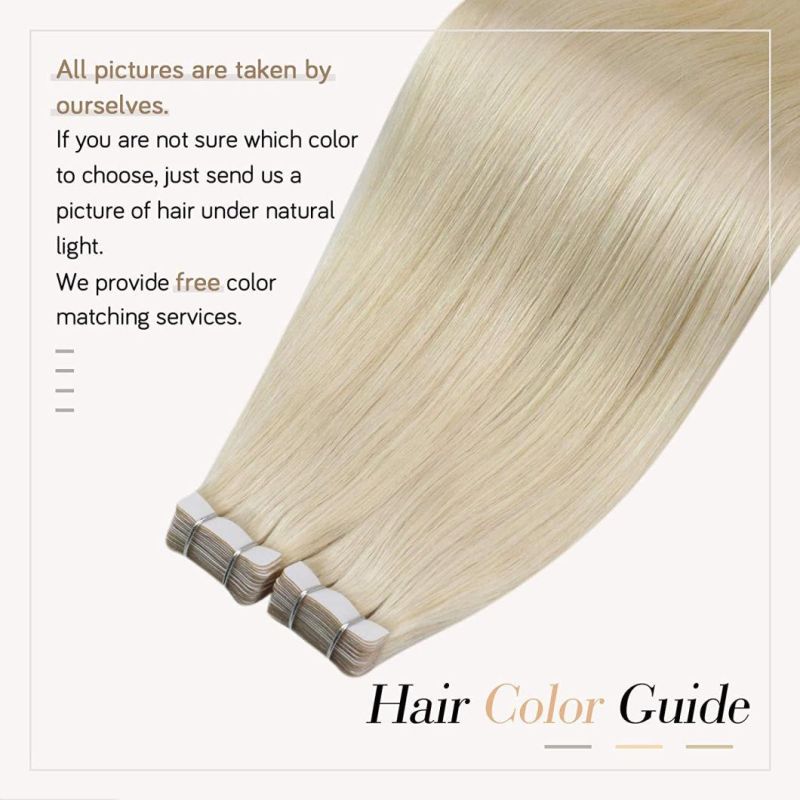Tape in Hair Extensions Brazilian Blonde Remy Human Hair 26 Inches Platinum Blonde Hair Extensions Tape in 100% Real Human Hair Extensions for Hair Invisible